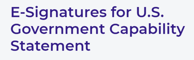 E-Signatures for U.S. Government Capability Statement