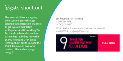 [Sigstr Shout-Out] 250ok Ups Value in Every Email Send - Terminus Site