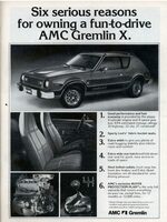 AMC Gremlin Ad from 1978 with "6 serious reasons to own" - Swipe File