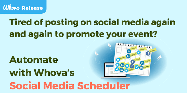 Tired of posting on social media again and again to promote your event? Automate with Whova's Social Media Scheduler