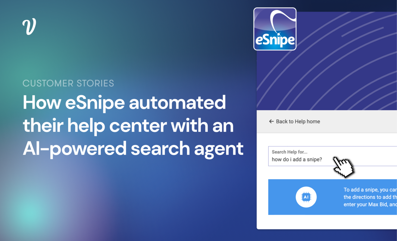 How eSnipe automated 70% of their help center tickets with an AI-powered search agent