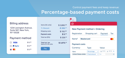 Control payment fees and keep revenue: Percentage-based payment costs