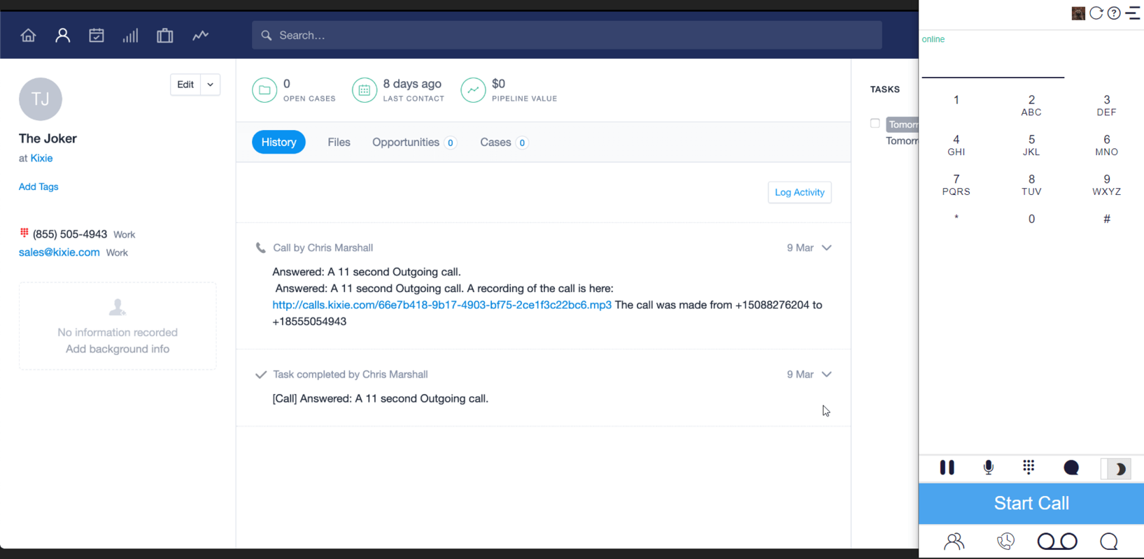 CapsuleCRM Phone Service