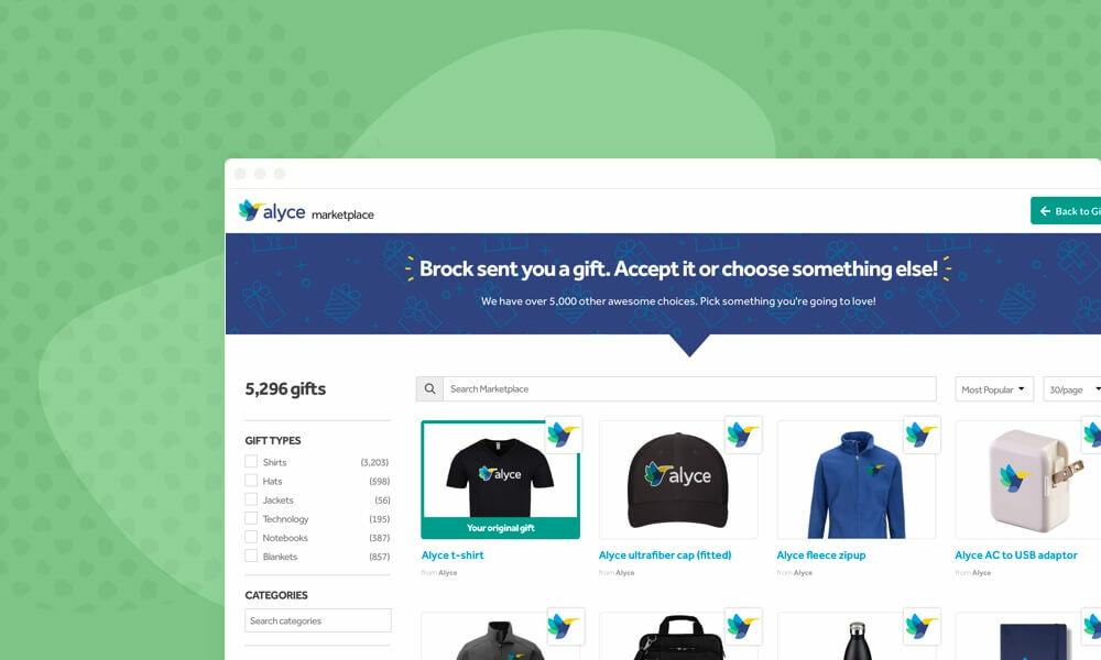 Alyce Introduces New, Recipient-First Approach to Premium Branded Products with Swag Select™ | Alyce AI-Powered Personal Gifting and Swag Platform