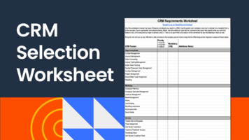 How to Select the Best CRM (Plus Free Worksheet)