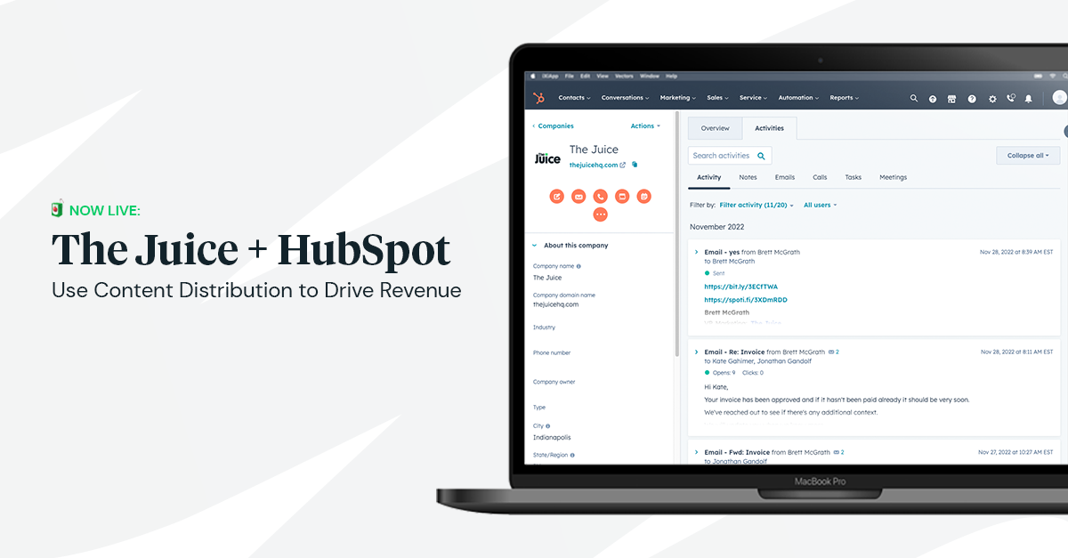 Use Content Distribution to Drive Revenue with The Juice's HubSpot Integration