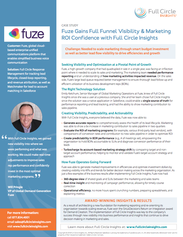 Fuze Case Study Fuze gained full funnel visibility and marketing ROI confidence