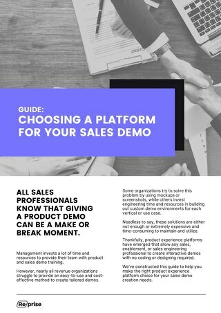 Reprise Guide - Choosing a Platform for Your Sales Demo