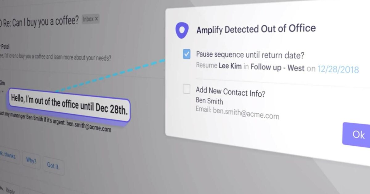 Now live: Amplify out of office return date extraction
