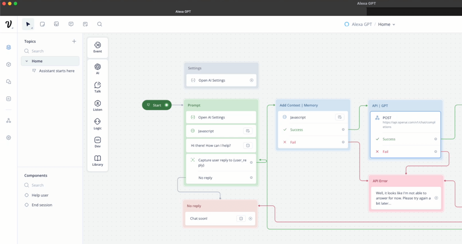 How to create an Alexa skill with GPT-4 and Voiceflow