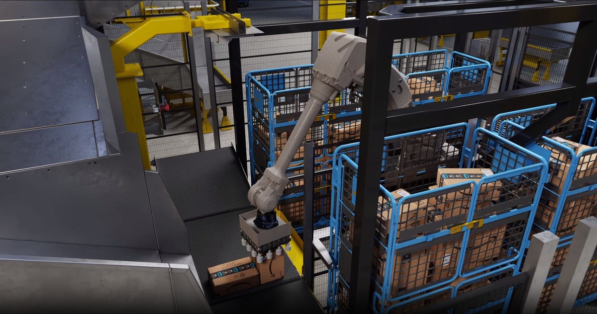 Amazon Robotics combines the power of NVIDIA Omniverse and Adobe Substance 3D to simulate warehouse operations