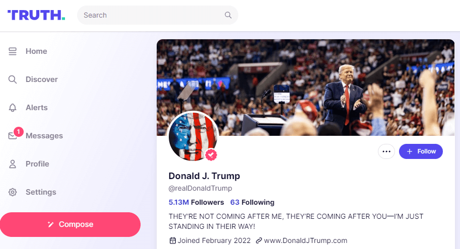 Truth Social Gets 479,000 Visits on Trump's Day in Court