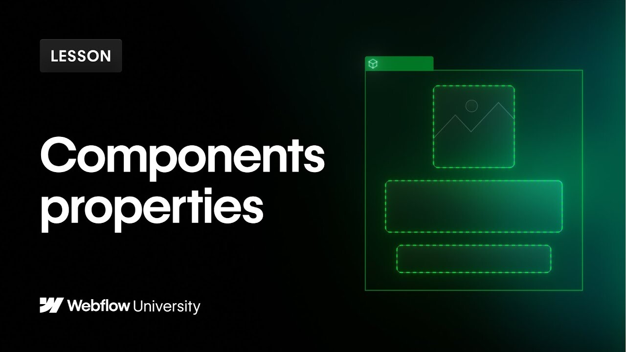 Component properties to edit content & settings - Webflow tutorial