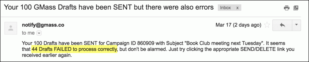 Improvements made to the "Just create Drafts" feature