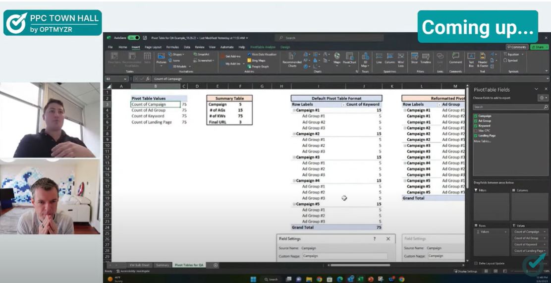 Excel for PPC: Analyze PPC performance better and faster with these powerful tips | PPC Town Hall 73