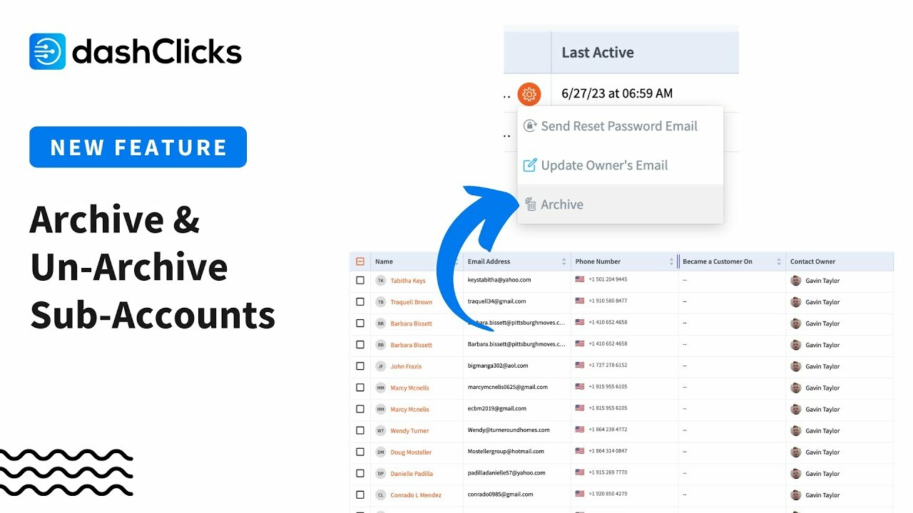 Archive & Un-Archive Sub-Accounts