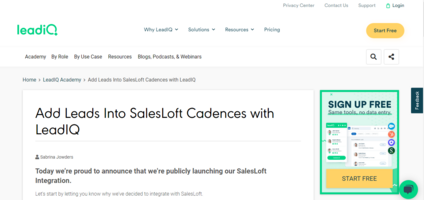 Add Leads Into SalesLoft Cadences with LeadIQ