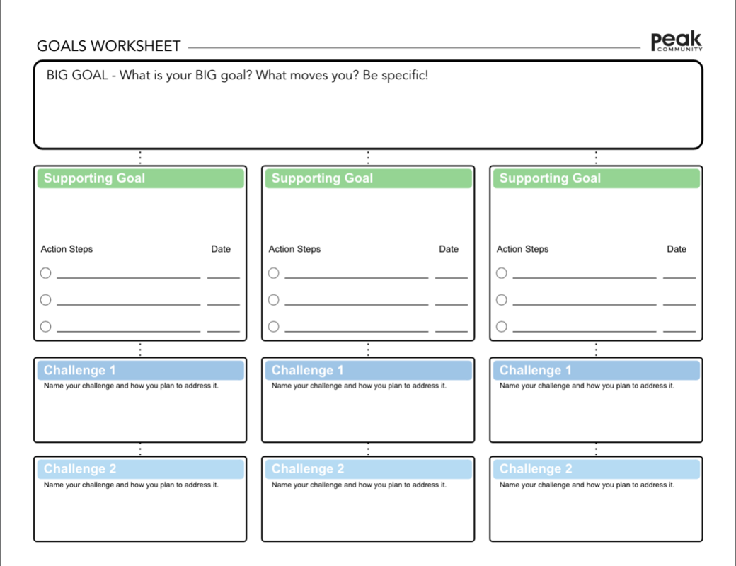 Career Progression - Goals Worksheet