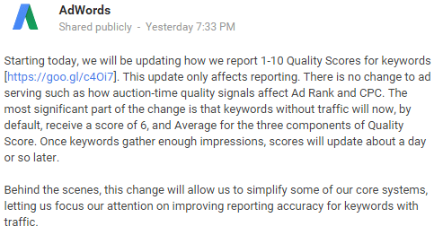Sorry, Google, Account-Level Quality Score Still Exists
