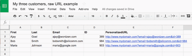 How to include a personalized link in a Gmail email marketing campaign