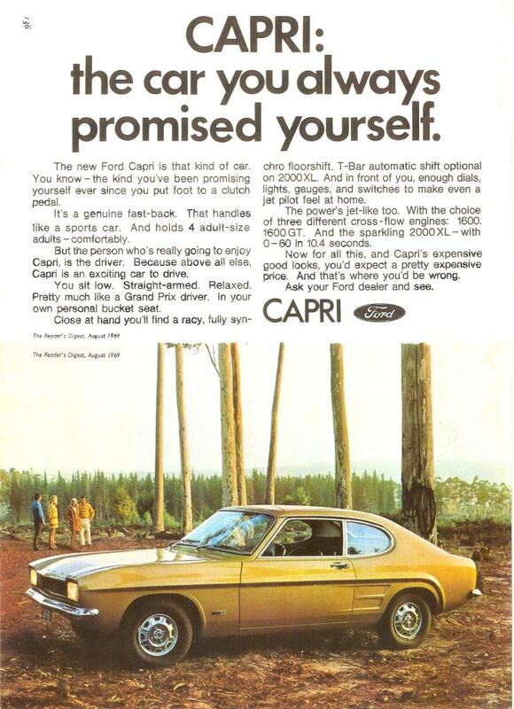Ford Capri Print Ad - Swipe File