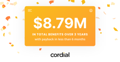 Total Economic Impact study finds Cordial delivered 369% ROI
