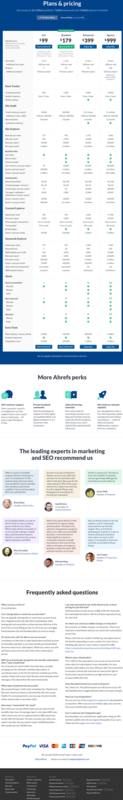 Ahrefs Long Pricing Page - Swipe File