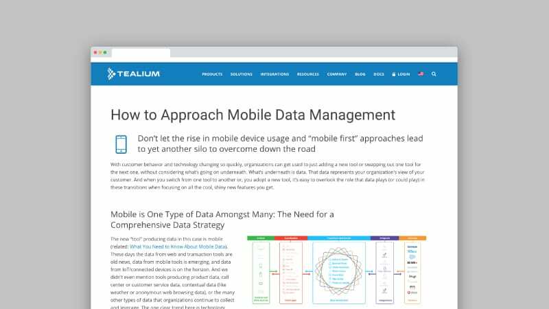 How to Approach Mobile Data Management
