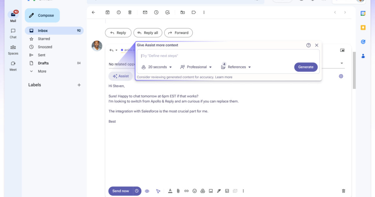 Revolutionize sales productivity with Smart Email Assist