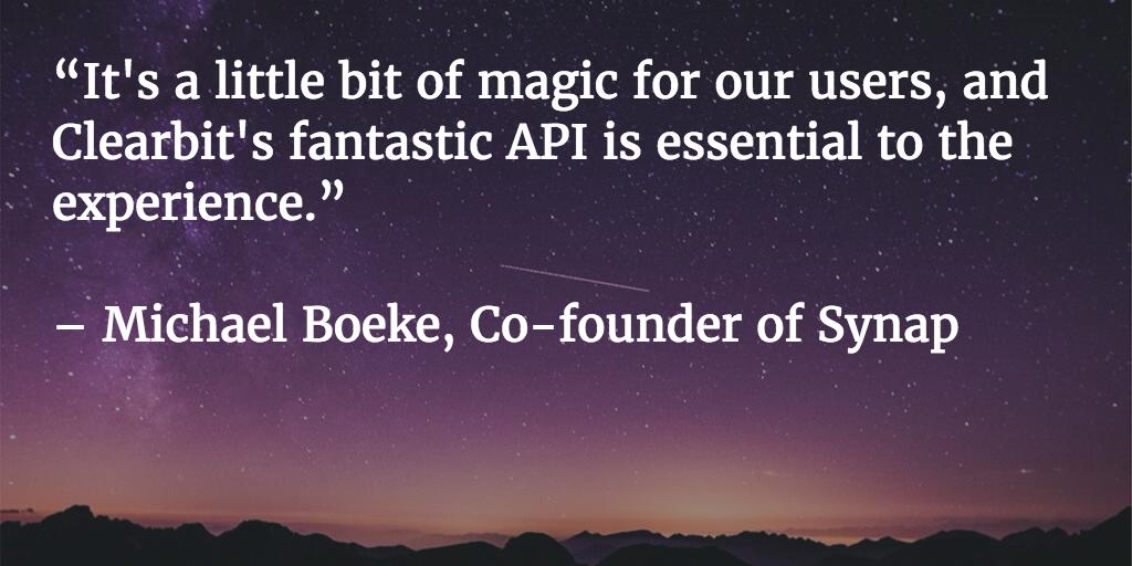 How Synap levels up their CRM with Clearbit Enrichment