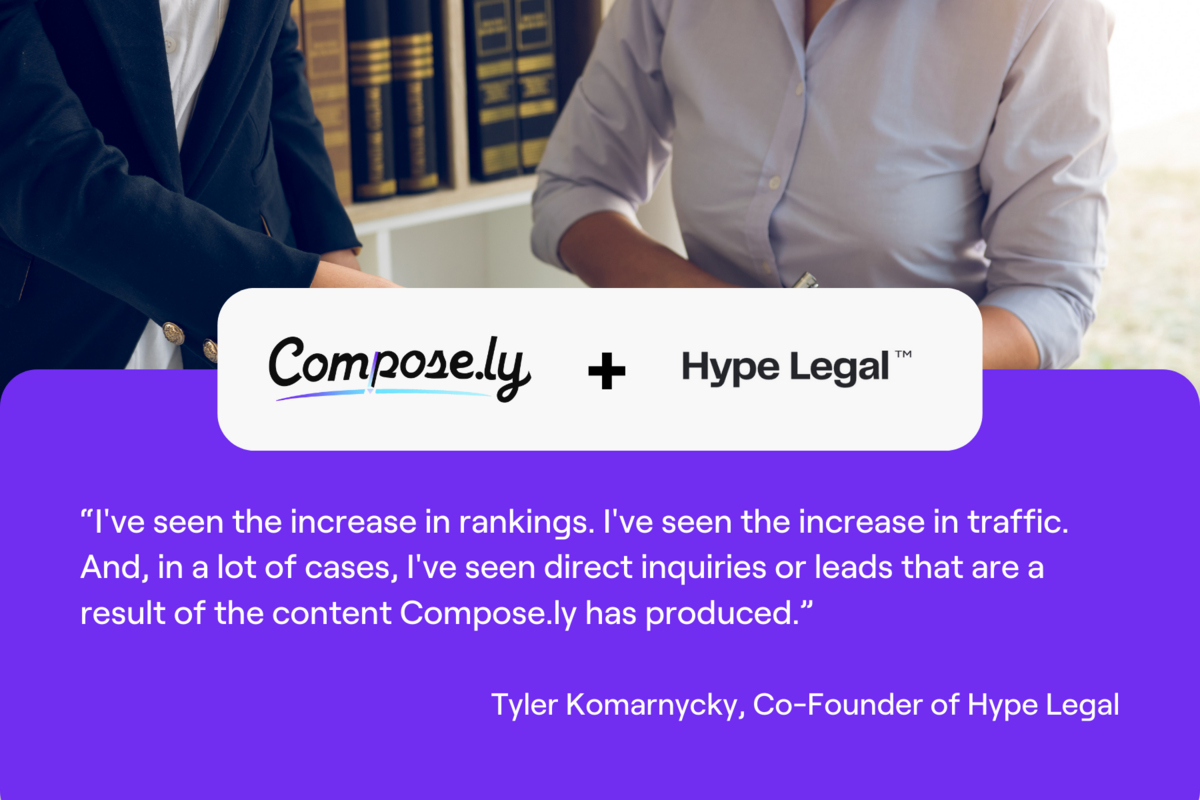 Compose.ly Creates Authoritative Content For Hype Legal's Clients By Providing a Dedicated Team of Human Writers