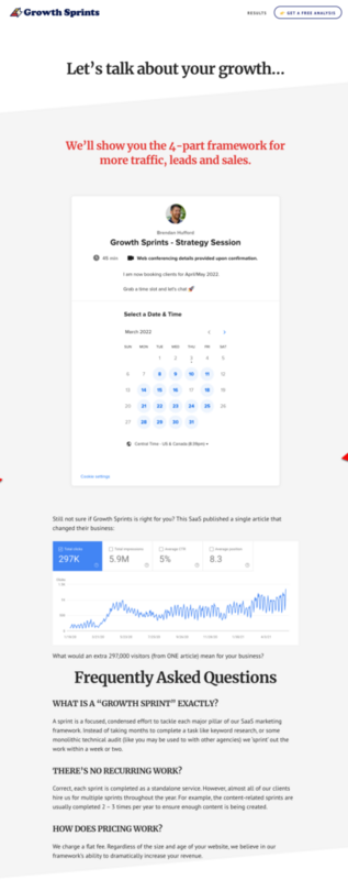 Book a call landing page for consultant with great copy - Swipe File