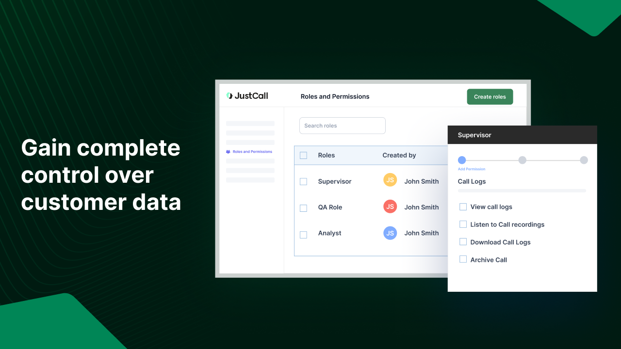 Introducing Roles & Permissions: Enhancing Data Security and Access Control in JustCall