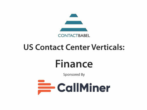 ContactBabel US Contact Center Vertical Market Report: Finance