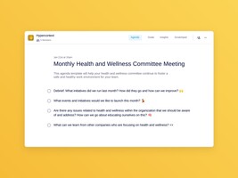 Monthly health and wellness committee meeting template (4 topics and ideas) | Spinach