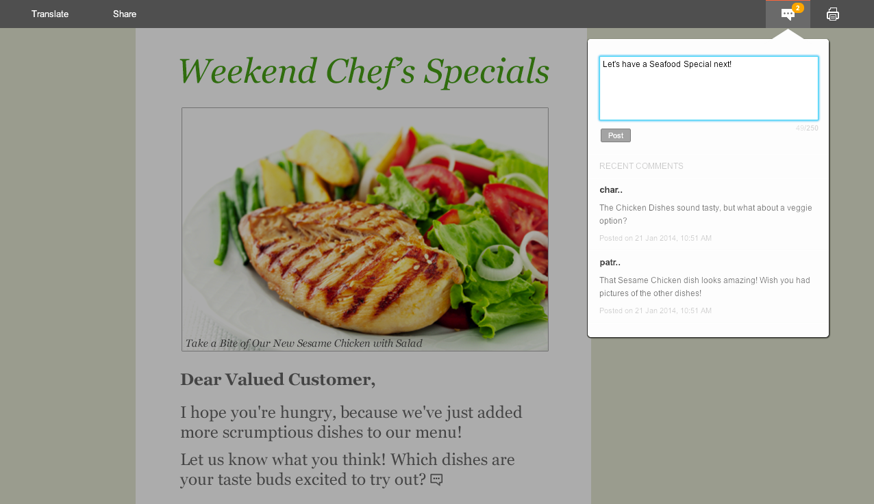 Comments, Content and Conversations: Zoho Campaigns has a new feature! - Zoho Blog