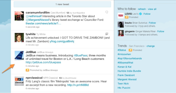 Twitter To Start Displaying Promoted Tweets in User Streams