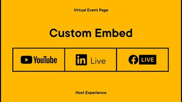 Splash Virtual Event Page: Host Experience | Custom Embed
