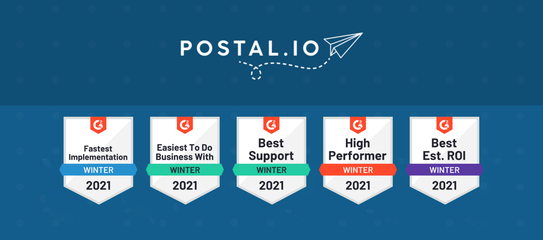 Postal Receives Best ROI Badge at G2's Winter 2021 Reports