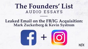 The Founders' List: Email Exchange on Instagram Acquisition by Facebook (Kevin Systrom & Mark Zuckerberg)