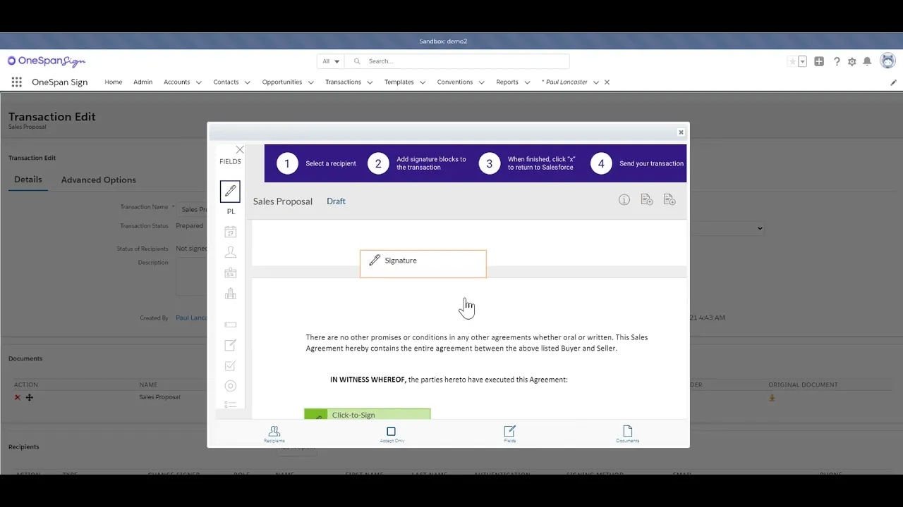 How to Use OneSpan Sign for Salesforce