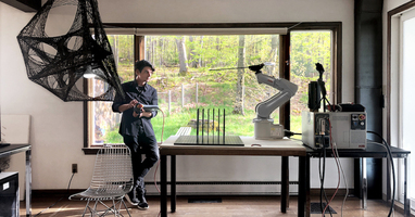 How Penn architecture students are using robots to remotely design and build a pavilion