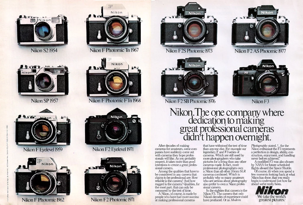 Vintage camera ad displays social proof - Swipe File