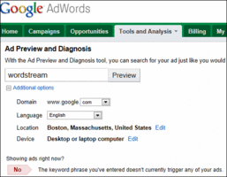 Quick Guide to the Google AdWords Ad Preview & Diagnosis Tool