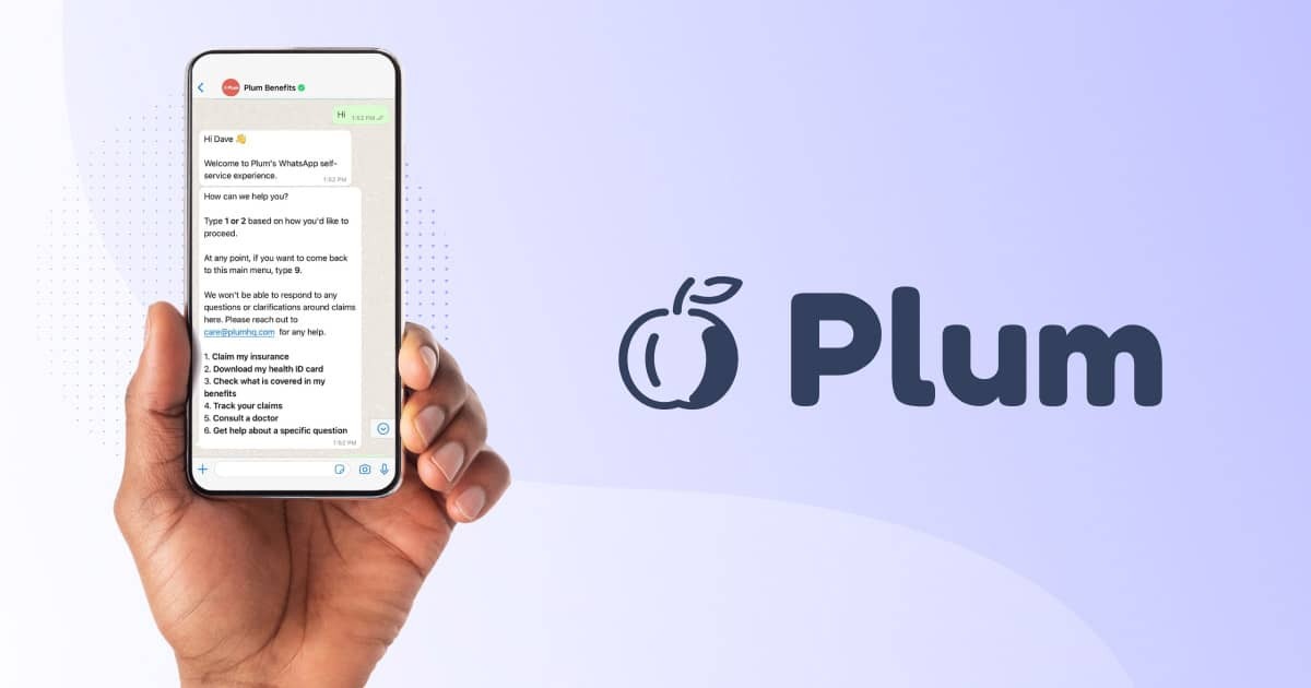 How Plum slashed claim filing time by 60% for its users with a WhatsApp bot built using Landbot