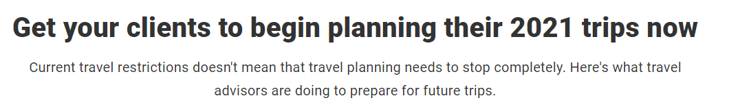 Get your clients to begin planning their 2021 trips now |  LACRM Blog