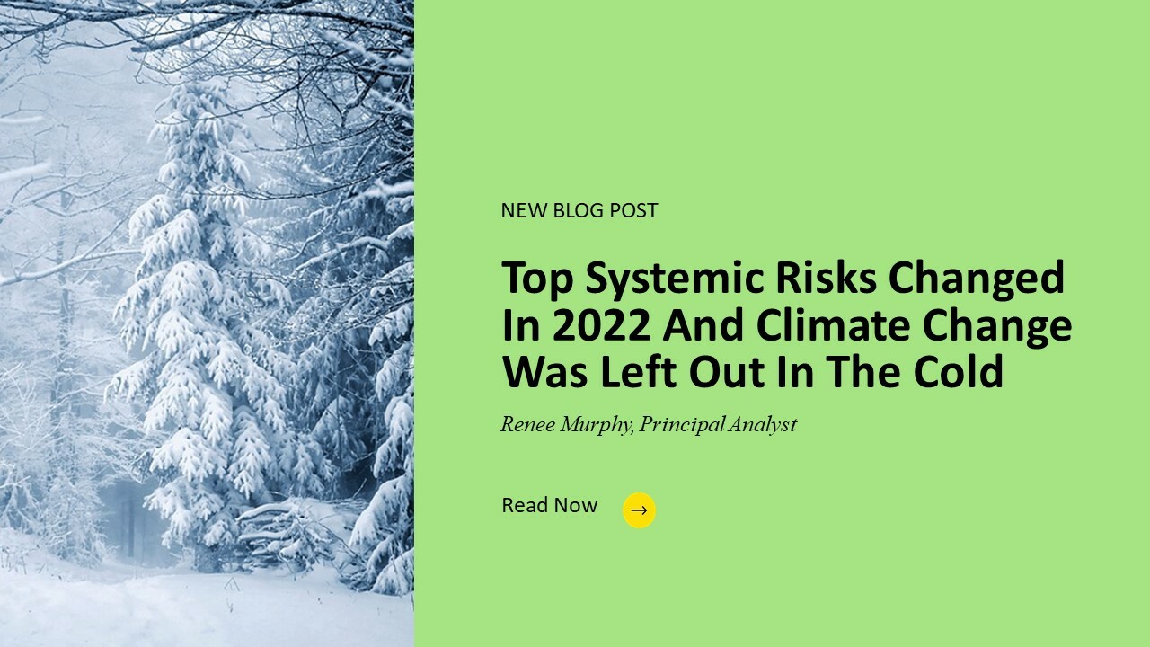 The Top Systemic Risks Changed In 2022, And Climate Change Was Left Out In The Cold