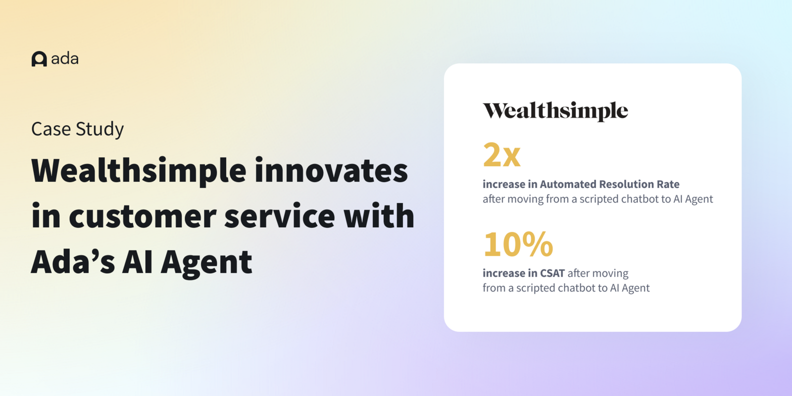 Wealthsimple innovates in customer service with Ada's AI Agent