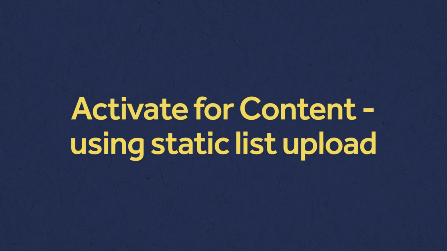 How to Use Alyce Activate for Content by Uploading a Static List