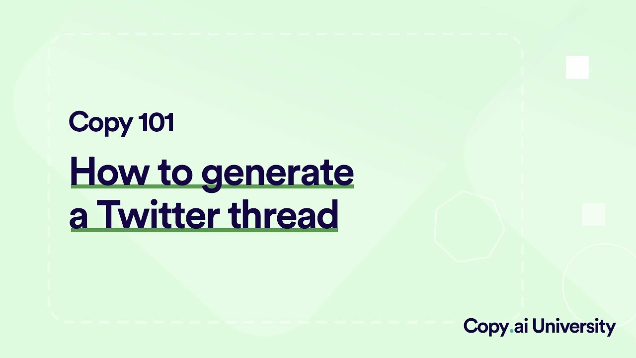 How to Generate a Twitter Thread Using Copy.ai
